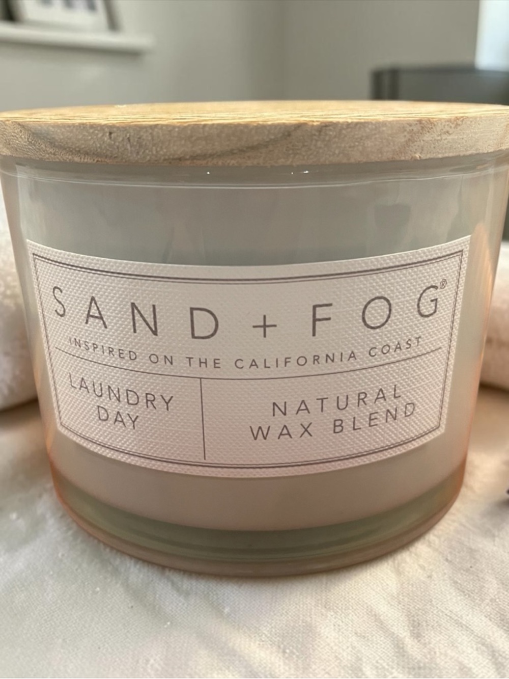 SAND+FOG Laundry Day Natural Wax Blend Candle — Cream